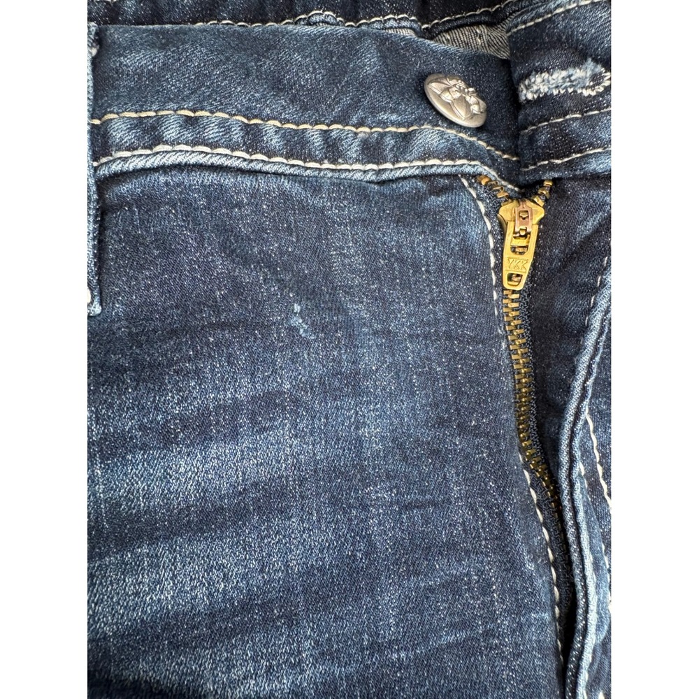 Miss Me Curvy Straight Jeans Womens 34x32 Y2K Rhinestone Dark Wash - Picture 4 of 15